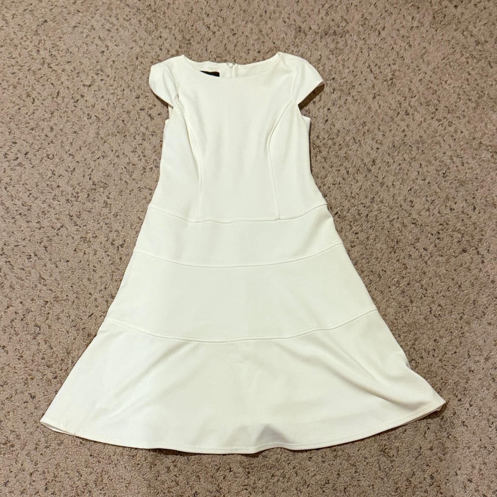 Evan Picone Cream Cap Sleeve Midi Dress